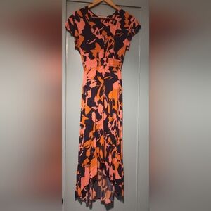 Anthropologie Abel The Label Women's Floral High Lo Dress | Short Sleeve | Small